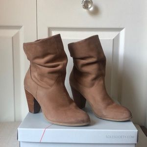 Sole Society Tularosa Camel Slouch Booties Boot